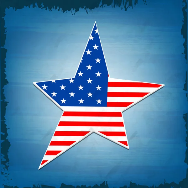 Americká vlajka barevná hvězda pro 4.července. — Stockový vektor