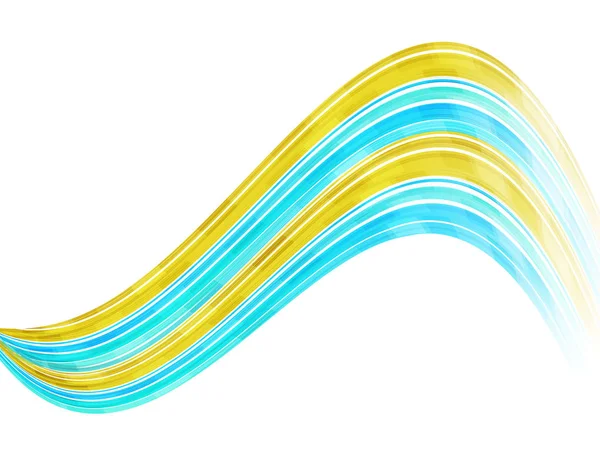 Olas amarillas y azules sobre fondo blanco . — Archivo Imágenes Vectoriales