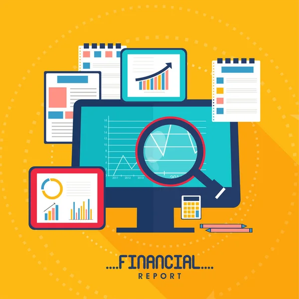Business Financial Report illustration de design plat . — Image vectorielle