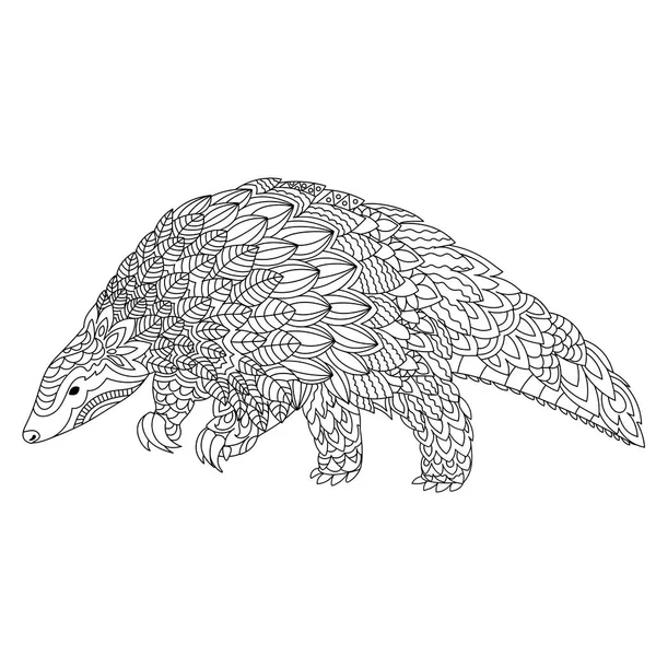 Illustration de pangolin dessinée à la main . — Image vectorielle