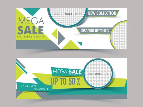 Creative web headers for Mega Sale. — Stock Vector