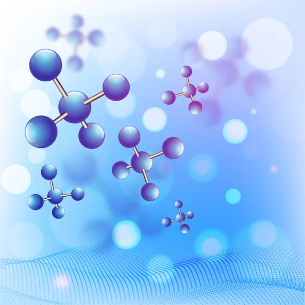3D-moleculen voor gezondheid en geneeskunde. — Stockvector