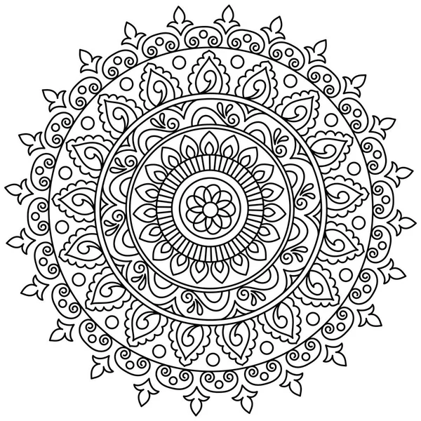 Design floreale Mandala a forma di cerchio . — Vettoriale Stock