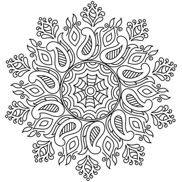 Desenho de Mandala Floral Artístico . — Vetor de Stock