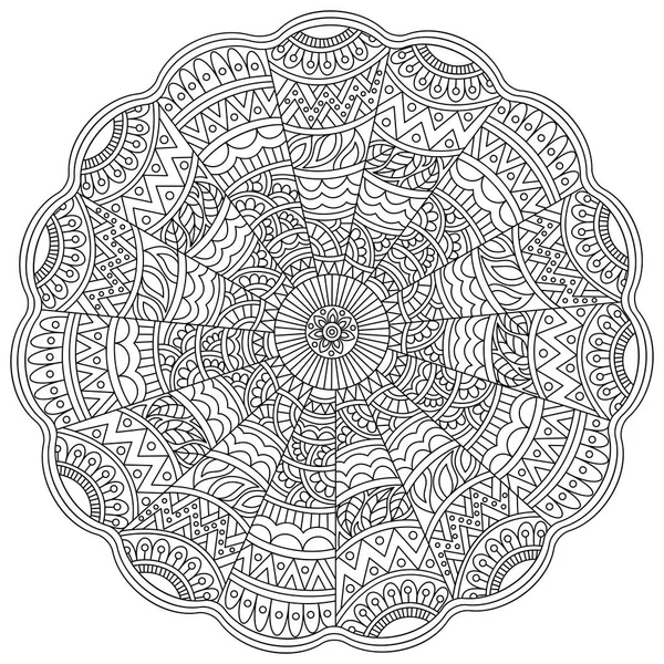 Dettagliato disegno floreale Mandala . — Vettoriale Stock