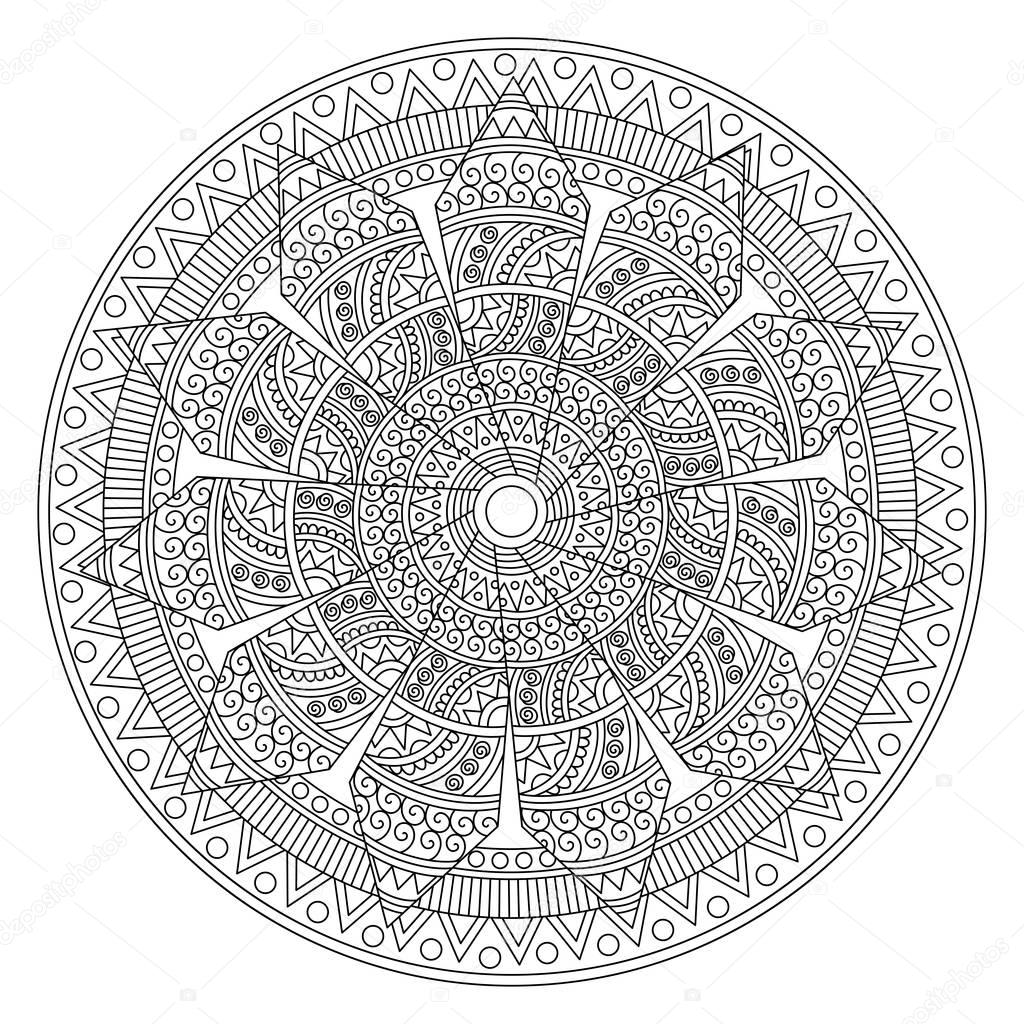 Floral Mandala decorative element design.