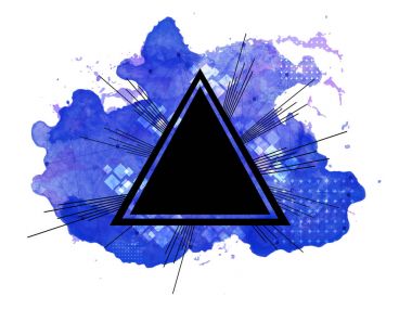 Soyut mavi suluboya sıçrama radyal çizgiler ile.