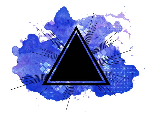 Soyut mavi suluboya sıçrama radyal çizgiler ile.