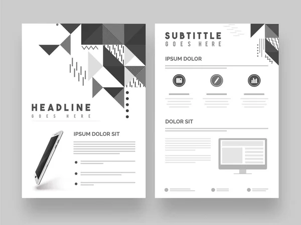 Twee pagina's, Corporate Brochure, sjabloon of Cover ontwerp. — Stockvector