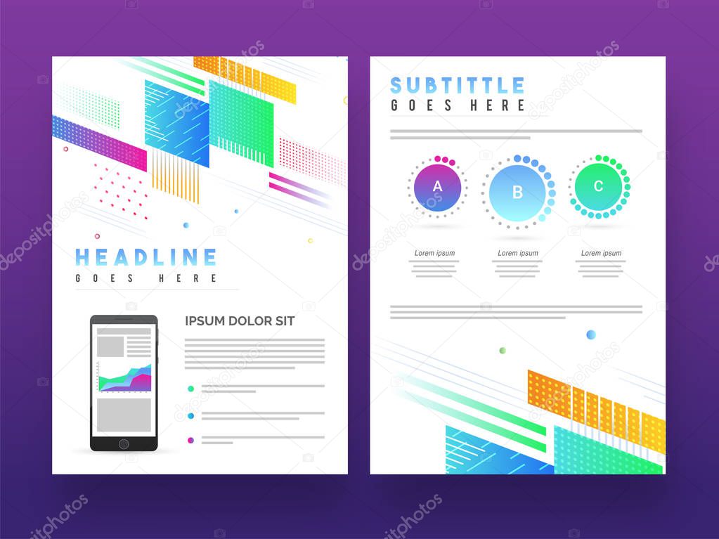 Business Brochure, Cover Design with abstract elements.