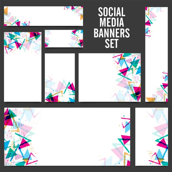 Sociální Media bannery s abstraktní prvky. — Stockový vektor