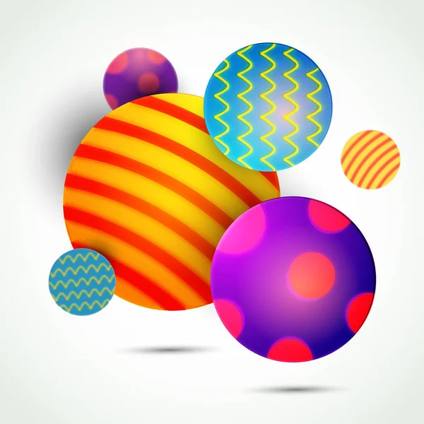 Блестящие разноцветные декоративные шары, абстрактные элементы . — стоковый вектор