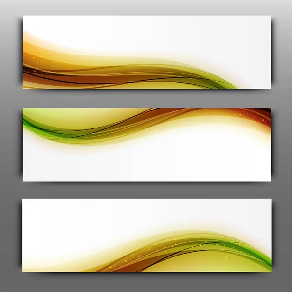 Encabezados del sitio web o banners con olas . — Vector de stock