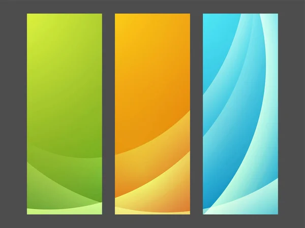 Conjunto de banners web con diseño abstracto . — Vector de stock