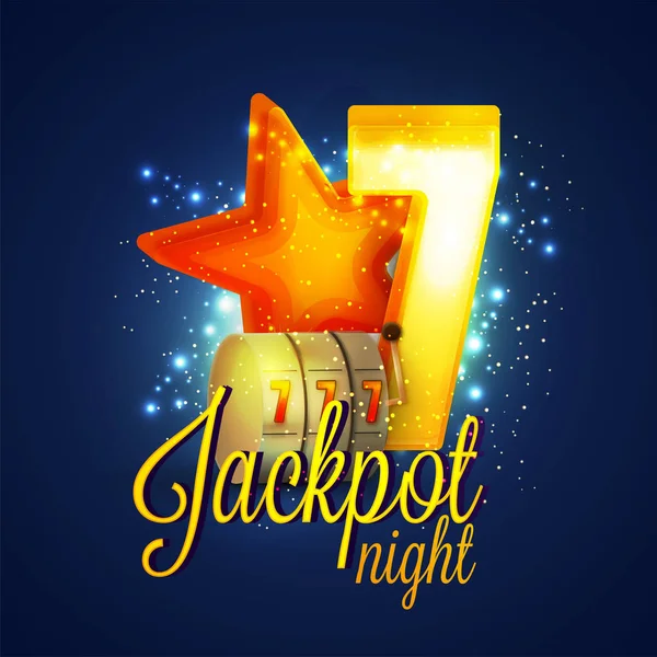 Casino Jackpot Night background with 3D elements. — Stock Vector
