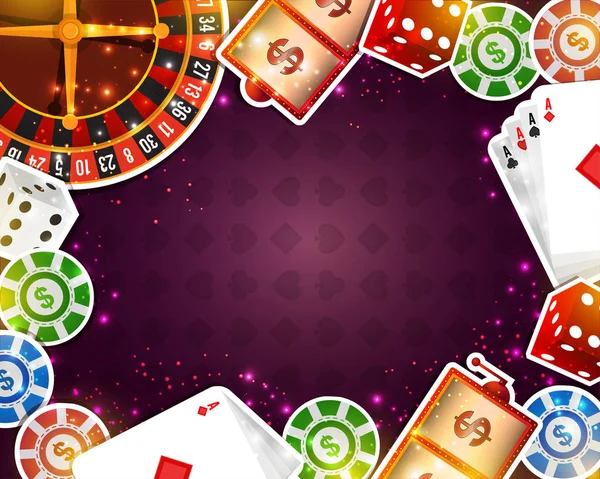 与各种纸元素创意赌场背景. — 图库矢量图片