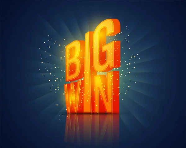 Λαμπερά γράμματα Big Win, καζίνο δημιουργικό υπόβαθρο. — Διανυσματικό Αρχείο