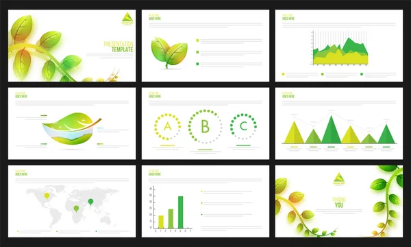 Set di modelli di presentazione ecologica . — Vettoriale Stock