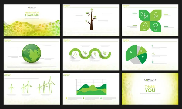 Set di modelli di presentazione ecologica . — Vettoriale Stock