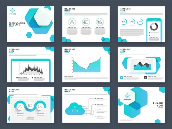 Plantillas de presentación creativas para empresas . — Archivo Imágenes Vectoriales