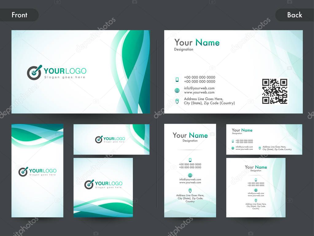 Business Card with abstract waves.