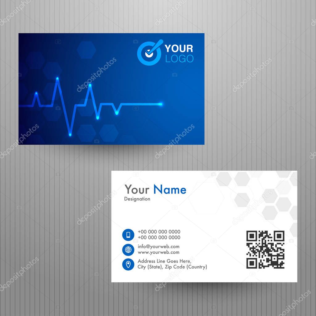 Horizontal Business Card, Name Card or Visiting Card.