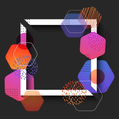 Çerçeve ile soyut geometrik arka plan.