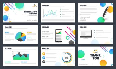 Yaratıcı iş sunu şablonları düzeni.