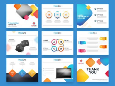 Sunu şablonları Infographic ve soyut öğeler.