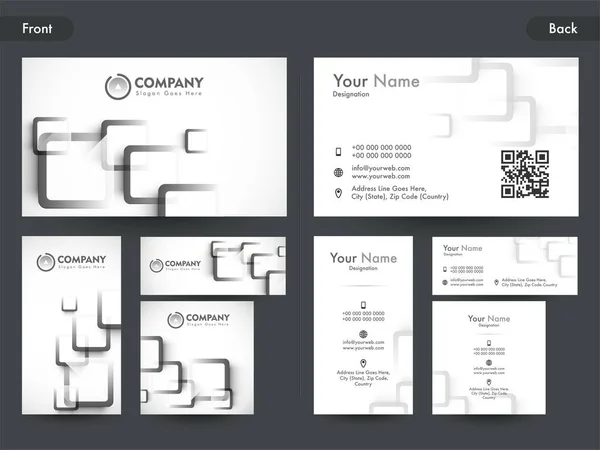 设置与抽象的几何元素的名片. — 图库矢量图片