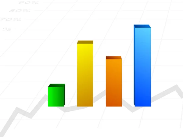 3D bunte statistische Balken infografisches Element. — Stockvektor