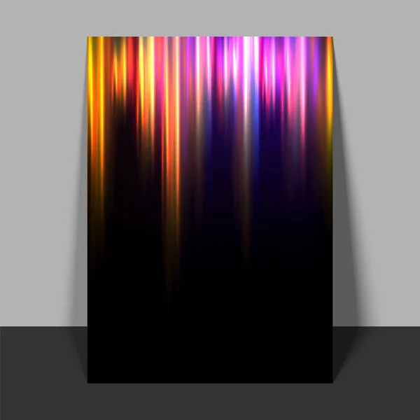 Flyer, sjabloon met kleurrijke abstracte licht effect. — Stockvector