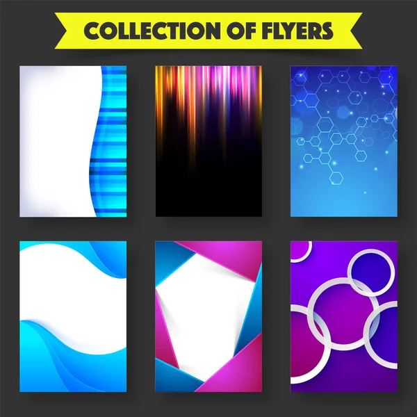 Set von sechs kreativen abstrakten Flyern entwerfen. — Stockvektor