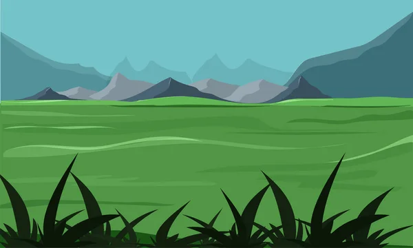 Campo verde naturaleza paisaje . — Vector de stock