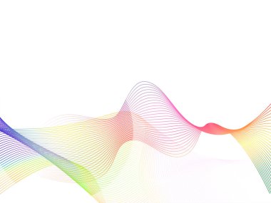 Beyaz arka plan üzerinde renkli dalgalar.