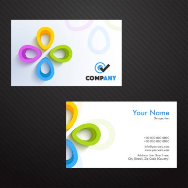 Kartvizit veya kartvizit 3d soyut öğe ile.