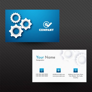 Yatay kartvizit veya kartvizit ile 3d cogwheels.