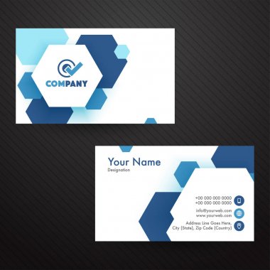 Yatay iş veya kartvizit altıgenler ile.