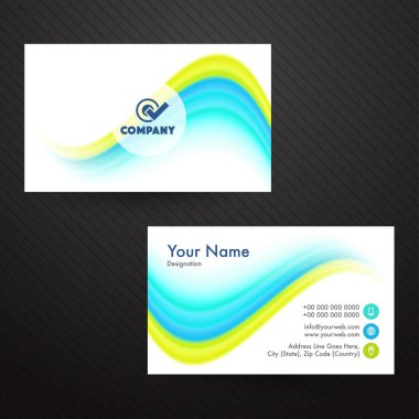 Kartvizit veya kartvizit renkli dalgalar ile.