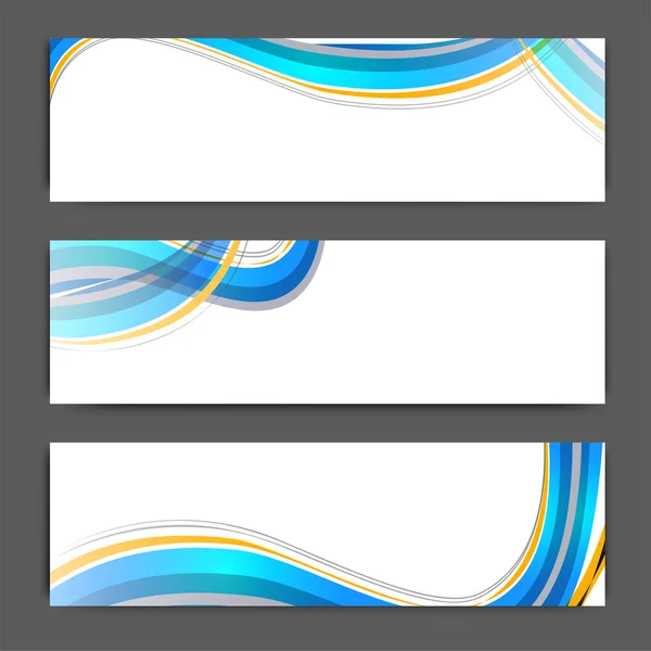 Website headers or banners with abstract waves. — Stock Vector