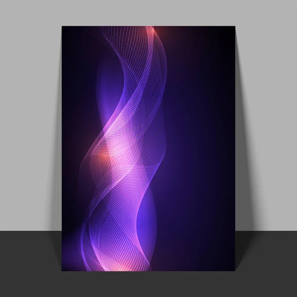 Abstract golven van de Flyer met stromende paars. — Stockvector