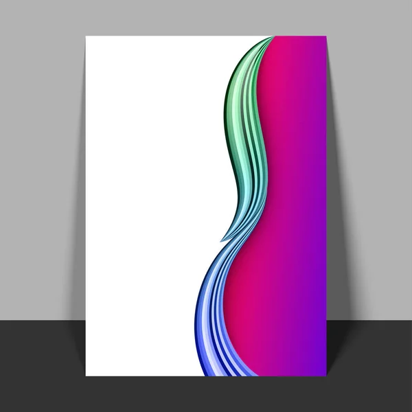 Folleto, Plantilla con ondas abstractas . — Vector de stock