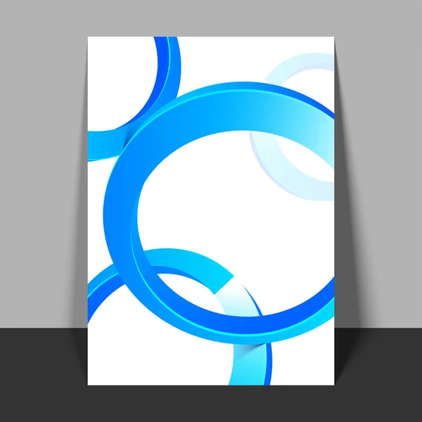 Leták, šablony s modrými kruhy. — Stockový vektor