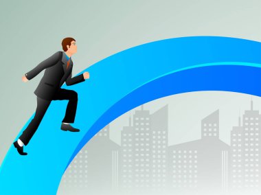 İşadamı ile yaratıcı arka plan.