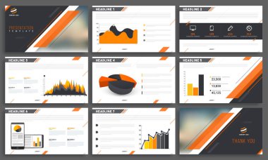 İş için Infographics ile soyut sunu şablonu.