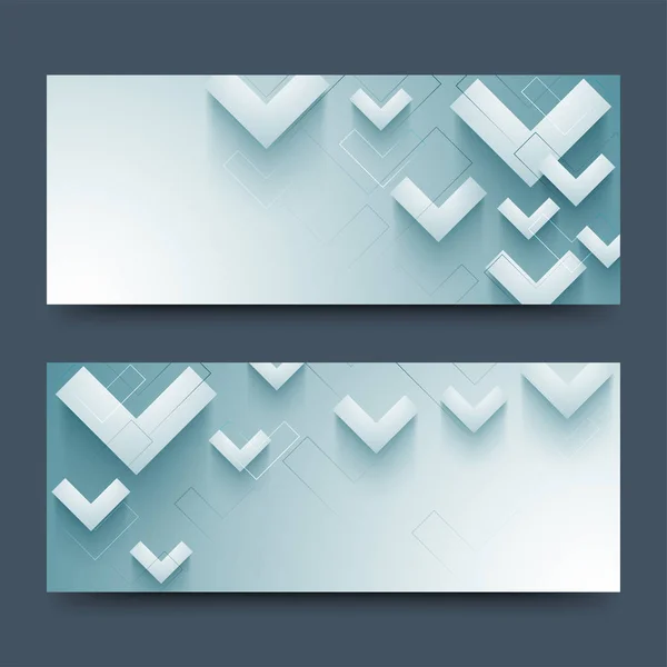 Encabezados del sitio web o banners con elemento abstracto . — Vector de stock