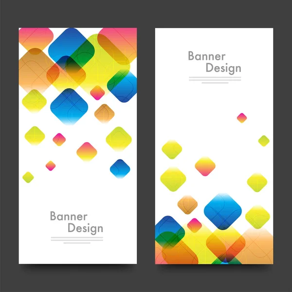 Дизайн баннеров сайта с красочными квадратами . — стоковый вектор
