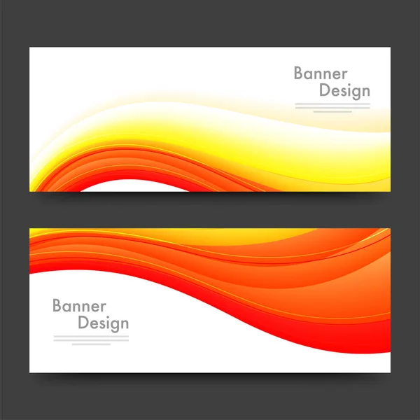 Website headers of banners ontwerp met golven. — Stockvector