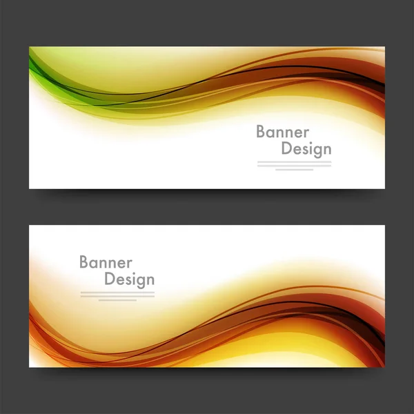 Encabezados del sitio web abstracto o banners con ondas . — Vector de stock