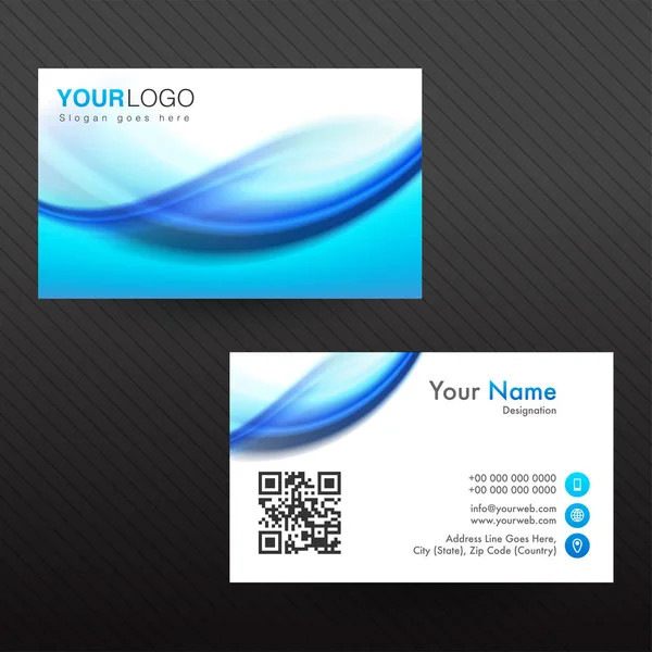 Cartão de visita horizontal, cartão de visita ou cartão de nome definido . — Vetor de Stock